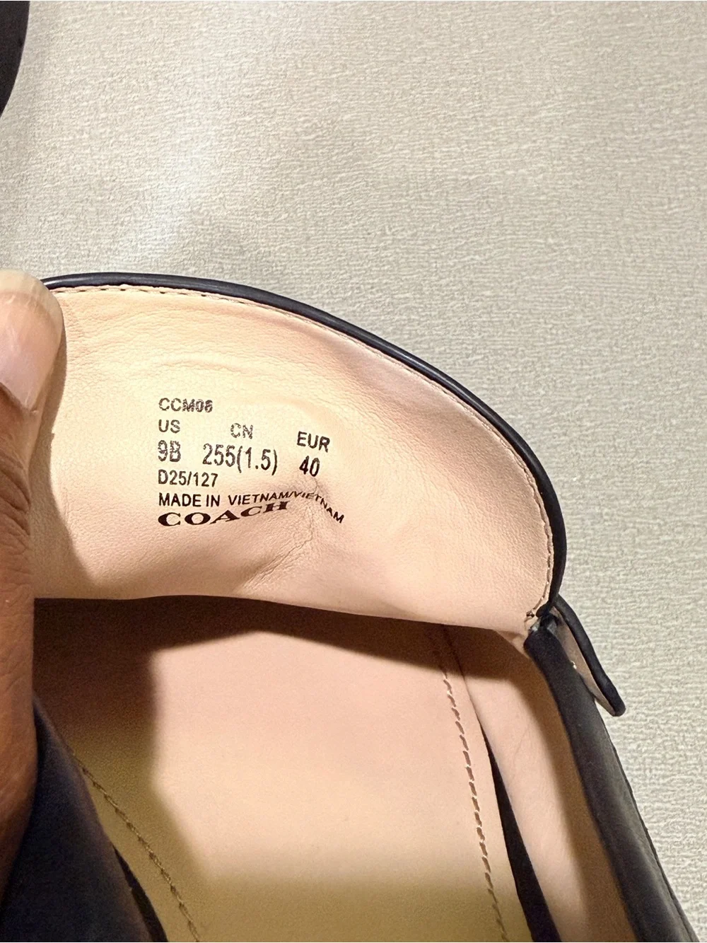 Coach Men's Black Leather Loafers with Glossy C Accent